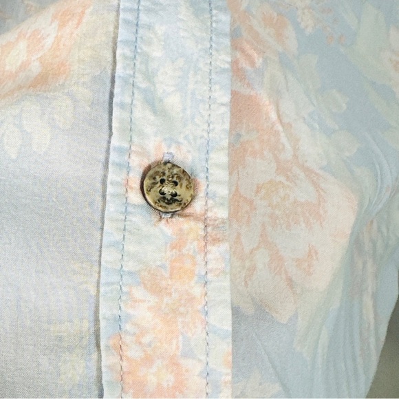 American Eagle Floral Viscose Button Down Shirt Pastel Cottagecore Large - Picture 6 of 10